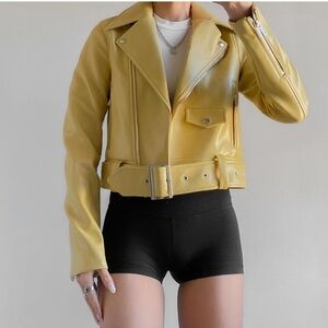 Urban Outfitters Yellow Leather Jacket